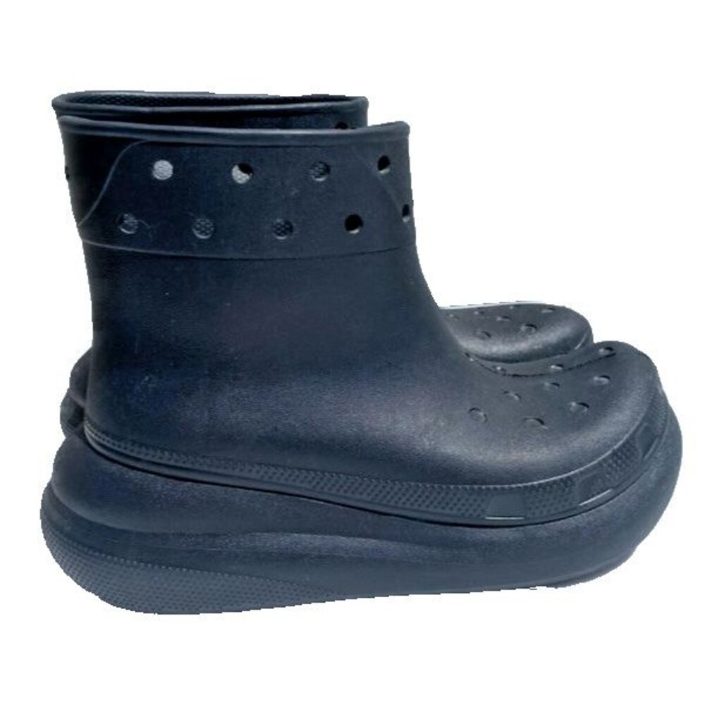 CROCS Crush Rain Boots Mens 8 / Womens 10 Black 207946-001 Platform Comfort